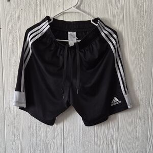 Adidas Black Shorts with White Stripes